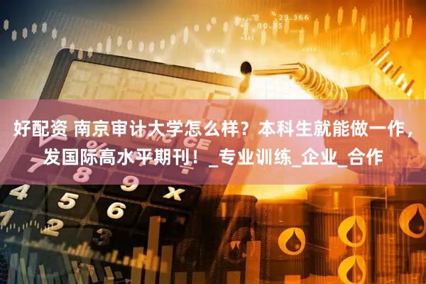 好配资 南京审计大学怎么样？本科生就能做一作，发国际高水平期刊！_专业训练_企业_合作