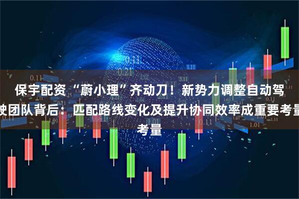 保宇配资 “蔚小理”齐动刀！新势力调整自动驾驶团队背后：匹配路线变化及提升协同效率成重要考量